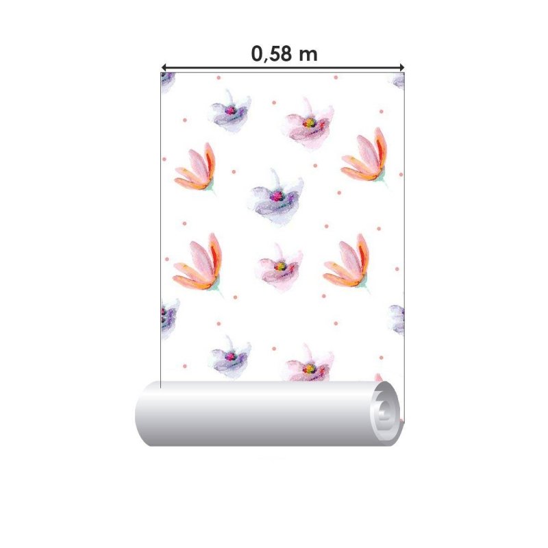 Papel de Parede Adesivo aquarela floral N014134 - Papel na Parede