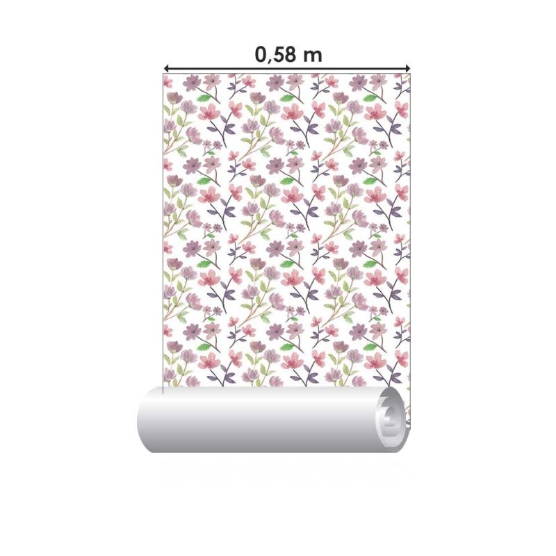 Papel de Parede Adesivo Aquarela Floral Verão N08027 - Papel na Parede