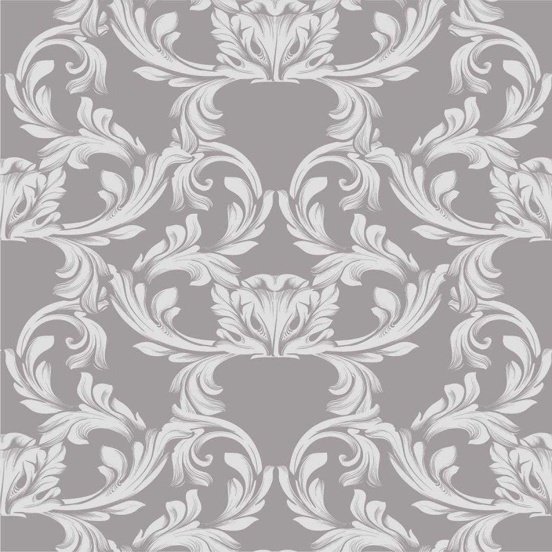 Papel de Parede Adesivo Arabesco Cinza N04147 - Papel na Parede