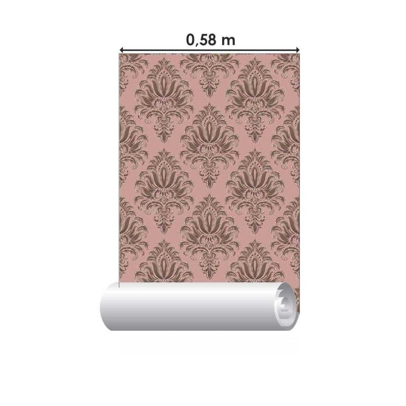 Papel de Parede Adesivo Arabesco Clássico Rosa Antigo N05197 - Papel na Parede