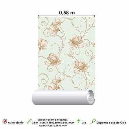 Papel de Parede Adesivo Arabesco Floral 162666428 - Papel na Parede