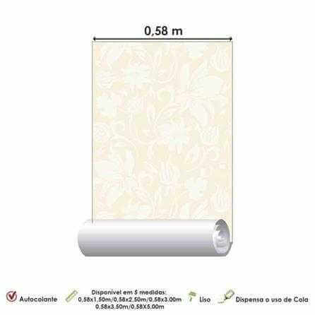 Papel de Parede Adesivo Arabesco Floral Bege 38130745 - Papel na Parede