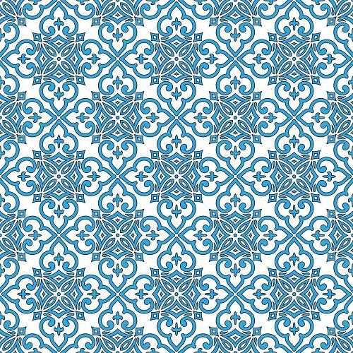 Papel de Parede Adesivo Arabesco Mandala Azul N04142 - Papel na Parede
