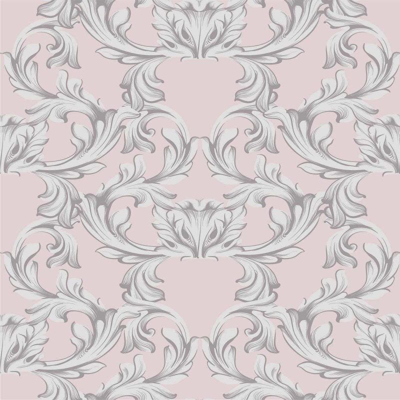 Papel de Parede Adesivo Arabesco Rosa N04146 - Papel na Parede