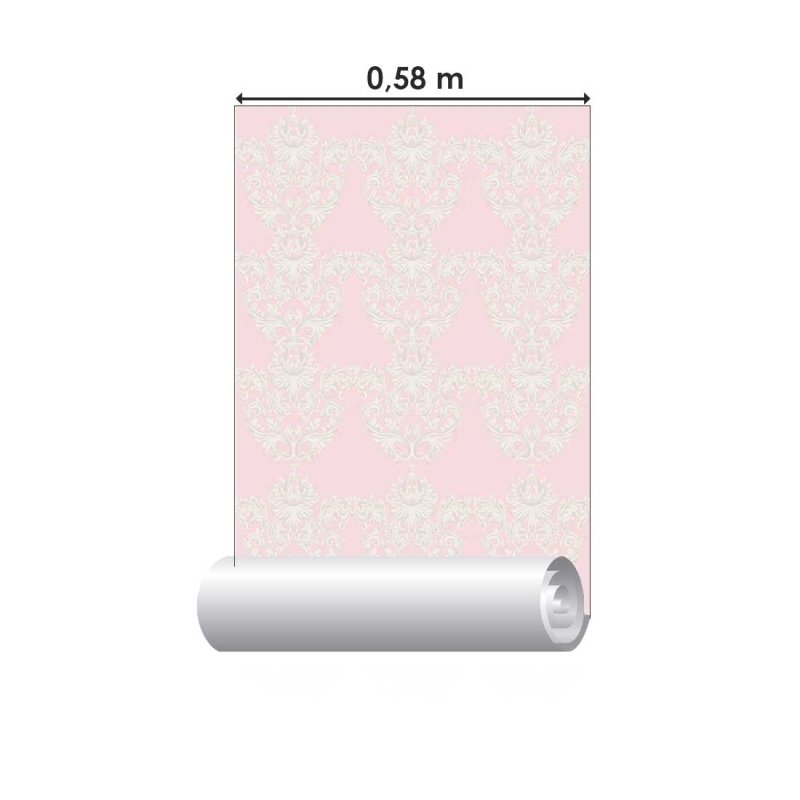 Papel de Parede Adesivo Arabesco rosa N08178 - Papel na Parede