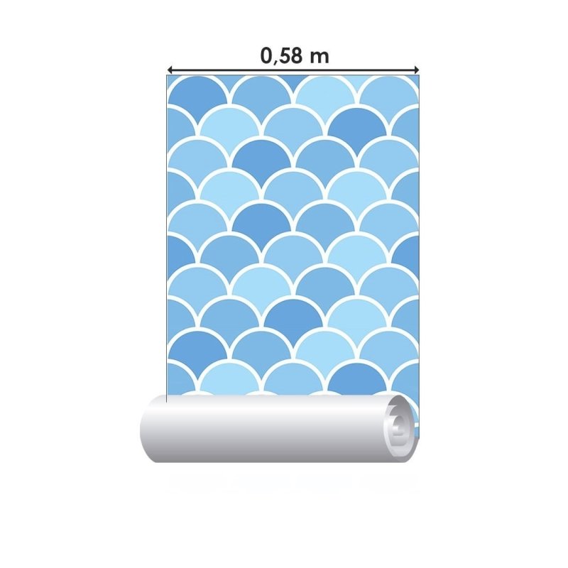 Papel de Parede Adesivo Arcos Sereia Azul N019075 - Papel na Parede