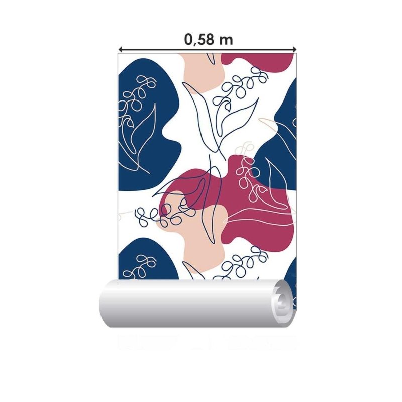 Papel de Parede Adesivo Artístico Flores em Linha N06219 - Papel na Parede