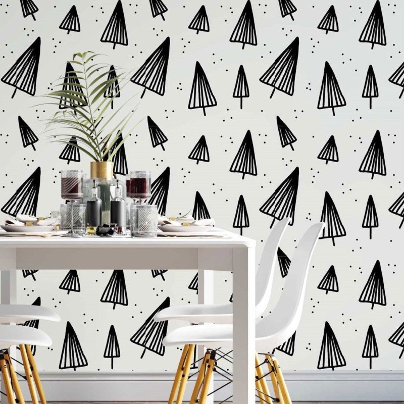 Papel de Parede Adesivo Árvores Inverno N014093 - Papel na Parede