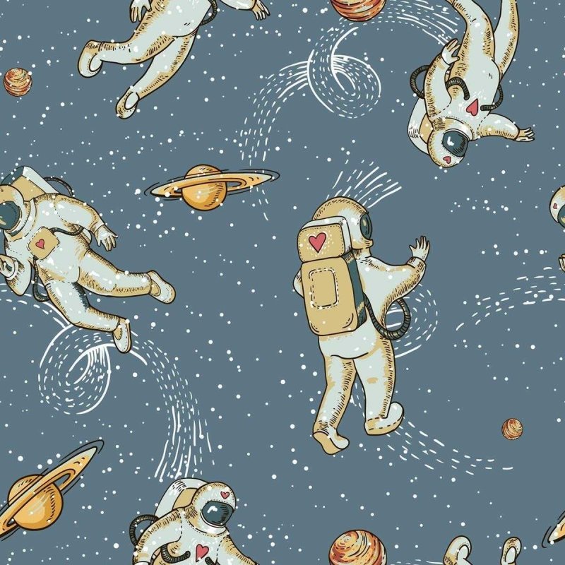 Papel de Parede Adesivo Astronautas na lua N03125 - Papel na Parede