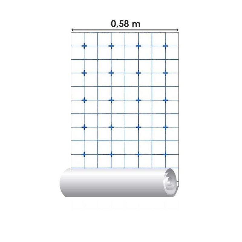 Papel de Parede Adesivo Azulejo Azul e Branco N05219 - Papel na Parede