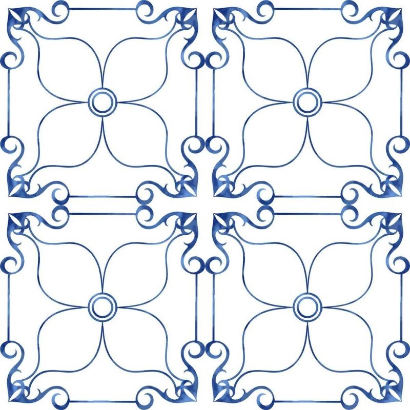 Papel de Parede Adesivo Azulejo Clássico Azul N05218 - Papel na Parede