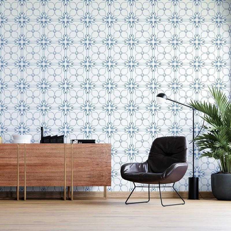 Papel de Parede Adesivo Azulejo Clássico Azul N05218 - Papel na Parede