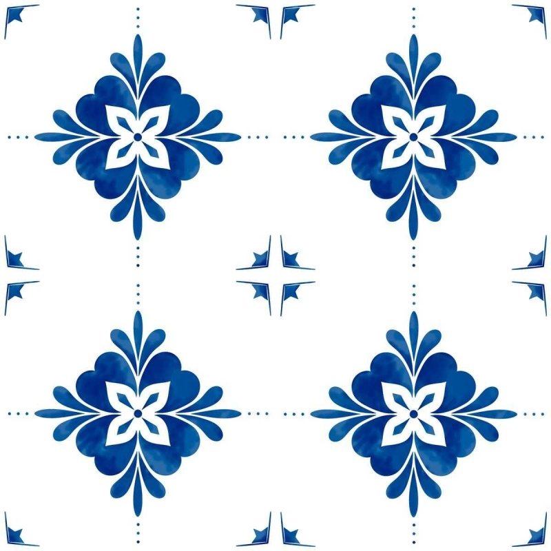 Papel de Parede Adesivo Azulejo Floral Vintage N05221 - Papel na Parede