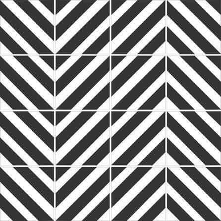 PAPEL DE PAREDE Adesivo Azulejo Geométrico Chevron Preto Branco 85562 - Papel na Parede