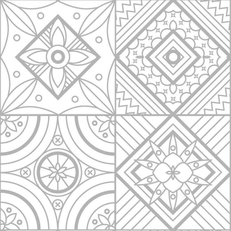 Papel de Parede Adesivo Azulejo Geométrico N06069 - Papel na Parede