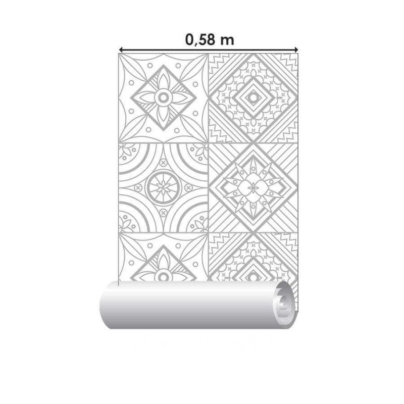 Papel de Parede Adesivo Azulejo Geométrico N06069 - Papel na Parede