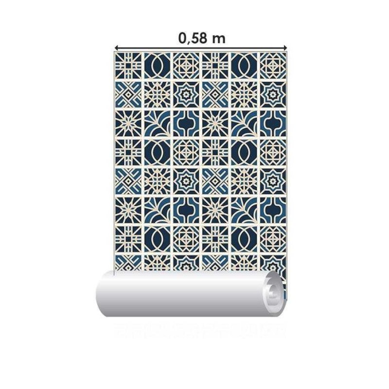 Papel de Parede Adesivo Azulejo Geométrico N06110 - Papel na Parede