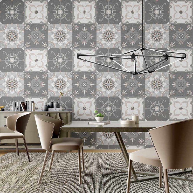 Papel de Parede Adesivo Azulejo Mosaico N02097 - Papel na Parede