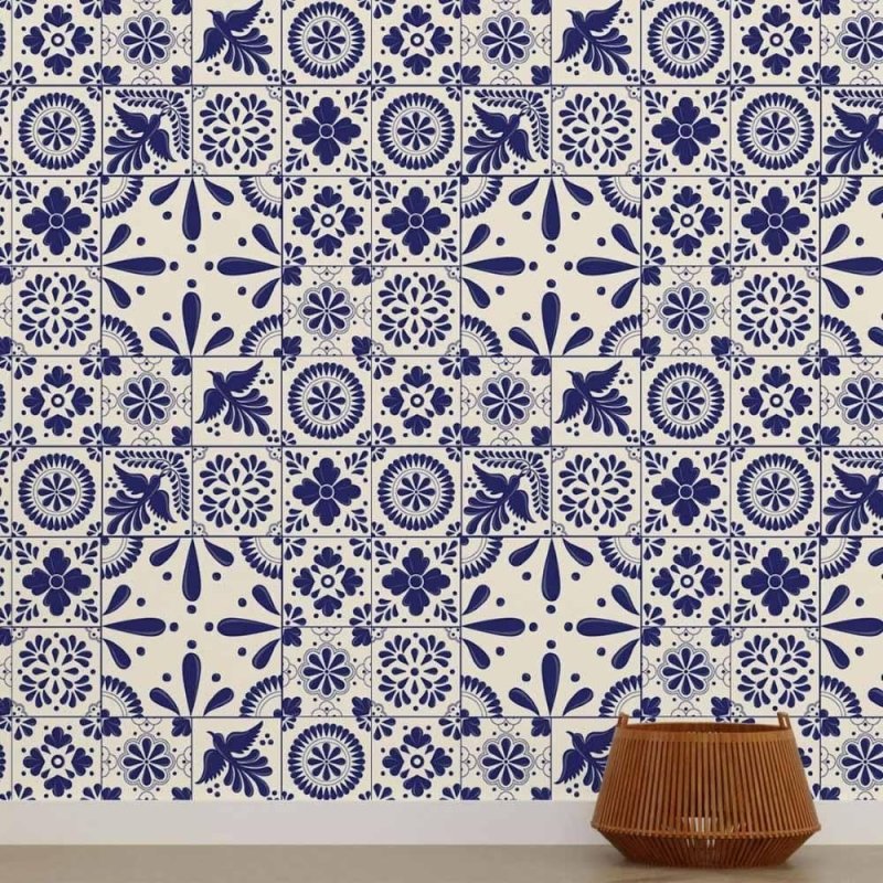 Papel de Parede Adesivo Azulejo Português N015084 - Papel na Parede