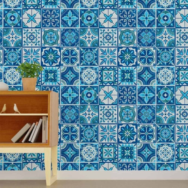 Papel de Parede Adesivo Azulejo Português N015118 - Papel na Parede