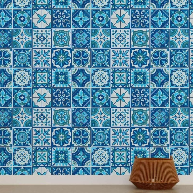 Papel de Parede Adesivo Azulejo Português N015118 - Papel na Parede