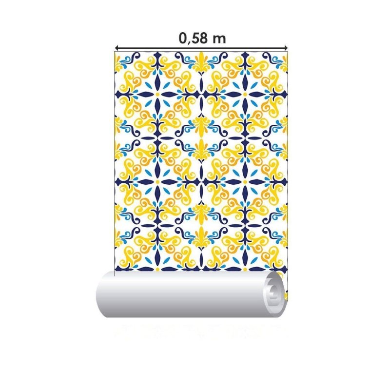 Papel de Parede Adesivo Azulejo Portugues N016062 - Papel na Parede