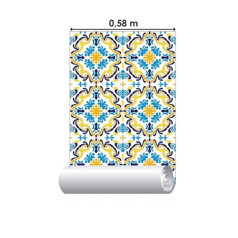 Papel de Parede Adesivo Azulejo Portugues N016063 - Papel na Parede