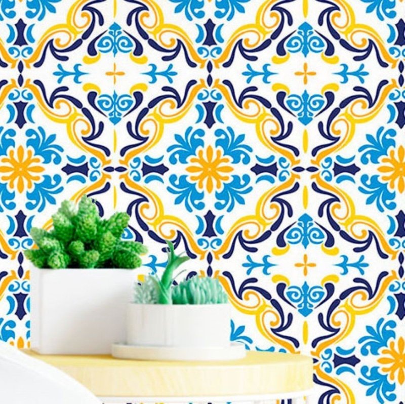 Papel de Parede Adesivo Azulejo Portugues N016063 - Papel na Parede