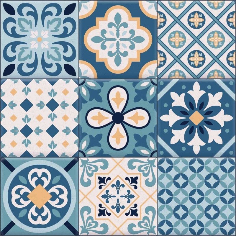 Papel de Parede Adesivo Azulejo Português N03032 - Papel na Parede