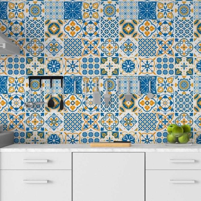 Papel de Parede Adesivo Azulejo Português N06059 - Papel na Parede