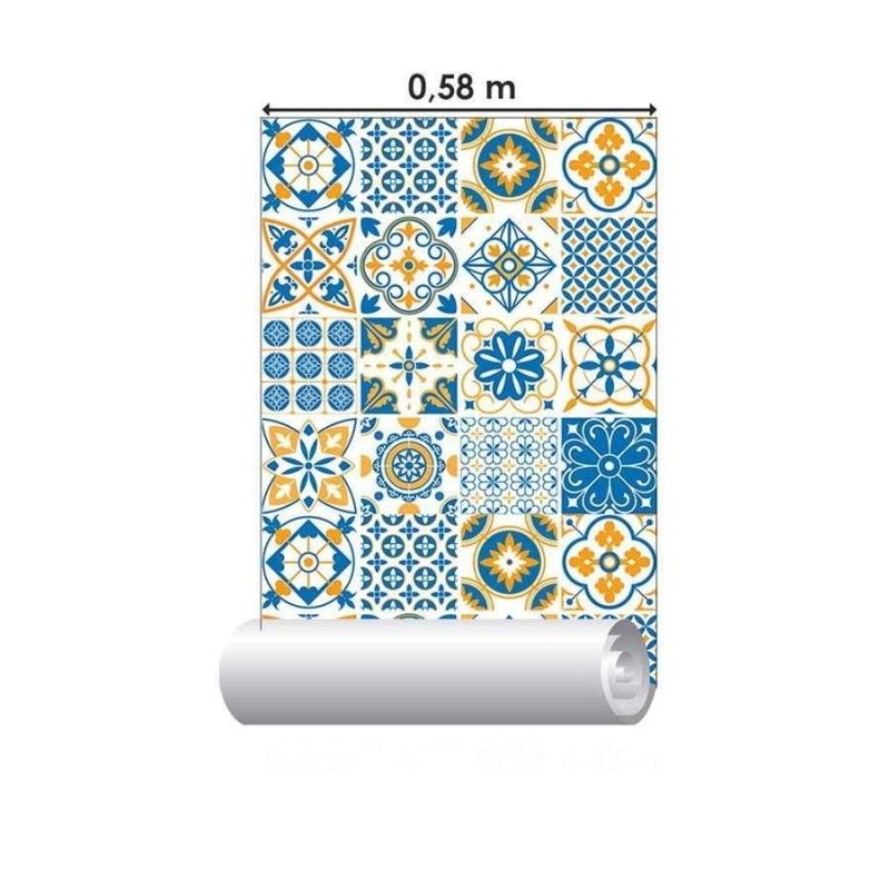 Papel de Parede Adesivo Azulejo Português N06059 - Papel na Parede