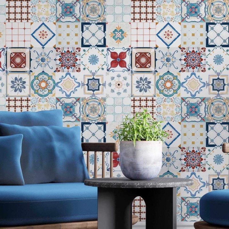 Papel de Parede Adesivo Azulejo Português N3463 - Papel na Parede