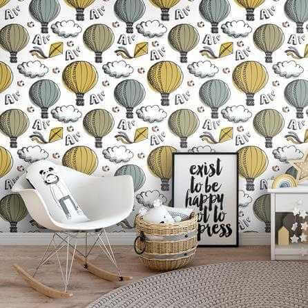 Papel de Parede Adesivo Balão Nuvem 90719656 - Papel na Parede
