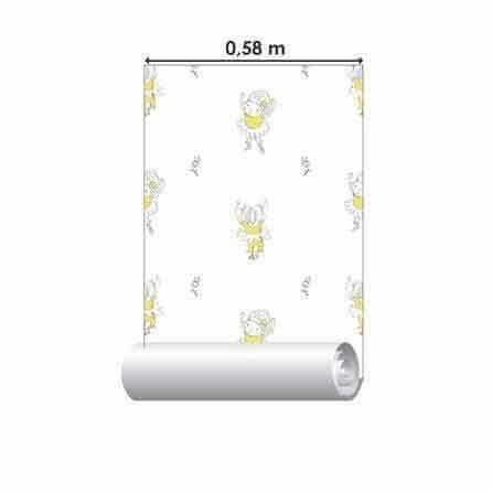 Papel de Parede Adesivo Ballet Criança Amarelo 481391755 - Papel na Parede