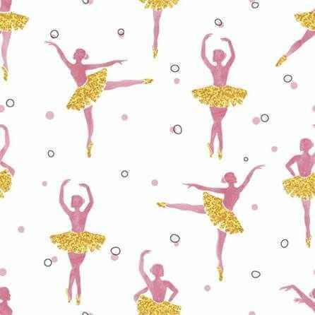 Papel de Parede Adesivo Ballet Rosa e Amarelo 588872438 - Papel na Parede