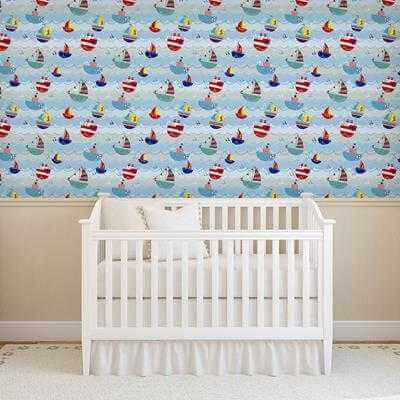 Papel de Parede Adesivo Barco Infantil Azul 109804445 - Papel na Parede