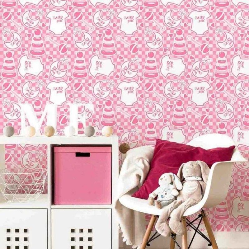 Papel de Parede Adesivo Bebê Rosa 101389114 - Papel na Parede