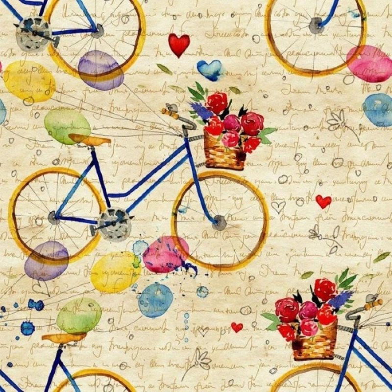 Papel de Parede Adesivo Bicicletas e Balões N011030 - Papel na Parede