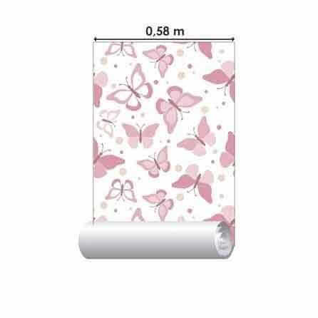 Papel de Parede Adesivo Borboleta Rosa 159025499 - Papel na Parede