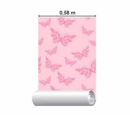 Papel de Parede Adesivo Borboleta Rosa 170061491 - Papel na Parede