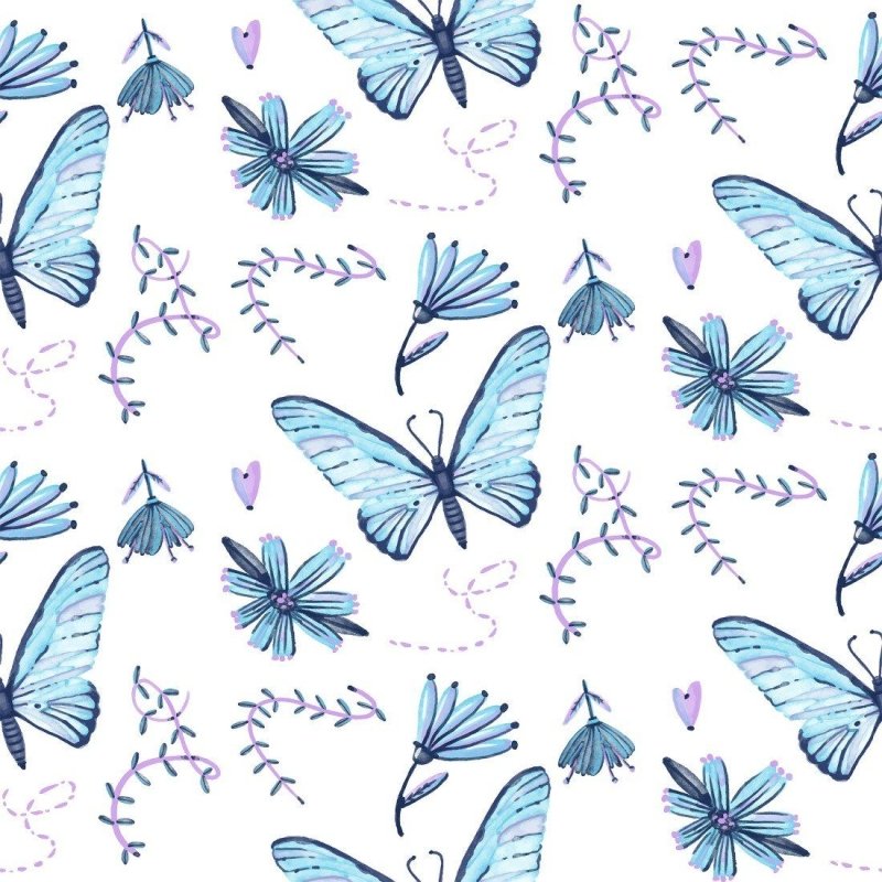 Papel de Parede Adesivo borboletas azuis N014110 - Papel na Parede
