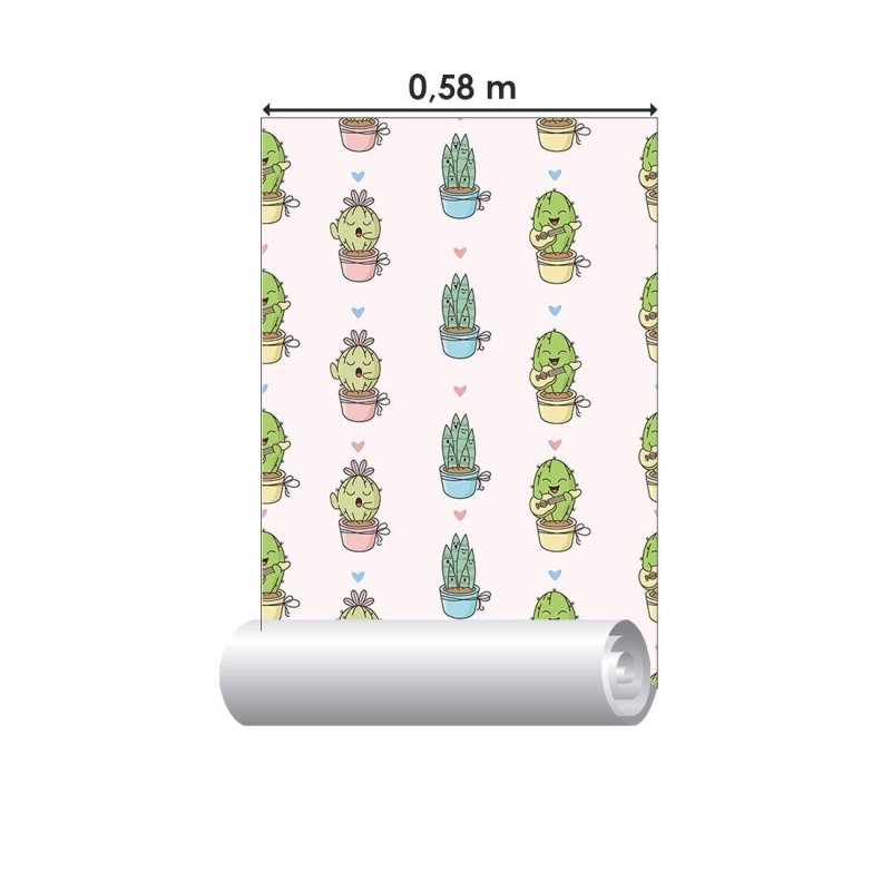 Papel de Parede Adesivo Cactos Plantas N015132 - Papel na Parede