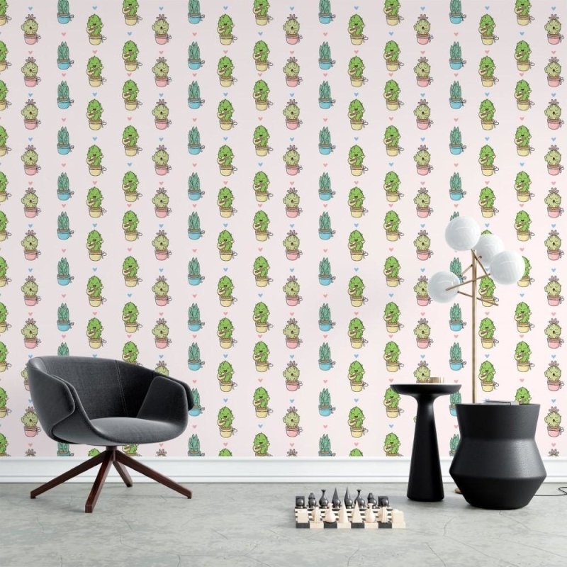 Papel de Parede Adesivo Cactos Plantas N015132 - Papel na Parede
