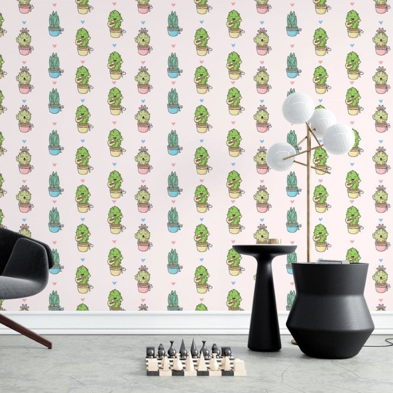 Papel de Parede Adesivo Cactos Plantas N015132 - Papel na Parede