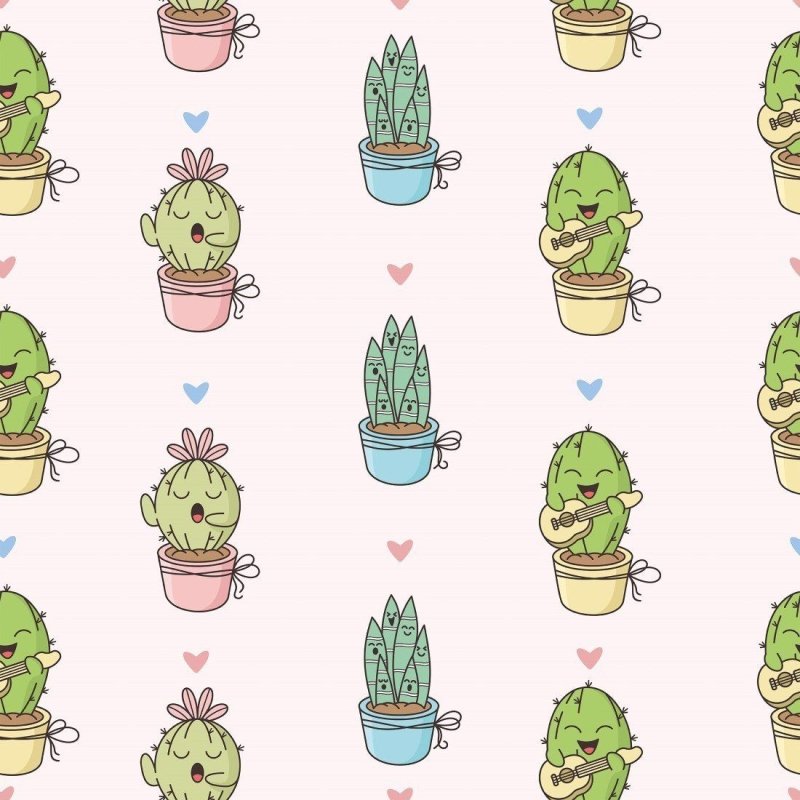 Papel de Parede Adesivo Cactos Plantas N015132 - Papel na Parede