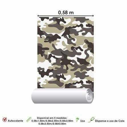 Papel de Parede Adesivo Camuflado Militar 52691 - Papel na Parede