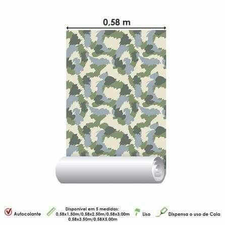 Papel de Parede Adesivo Camuflado Militar 84251 - Papel na Parede