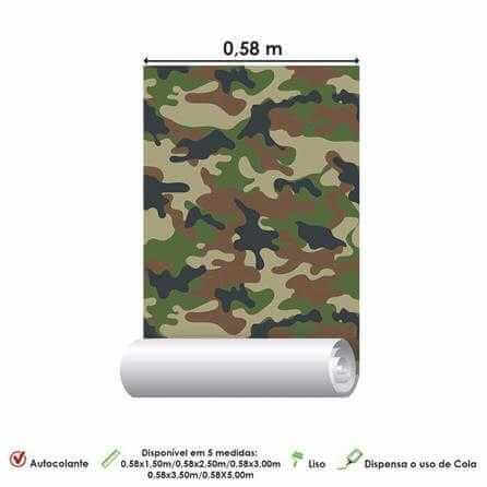 Papel de Parede Adesivo Camuflado Militar 98741 - Papel na Parede