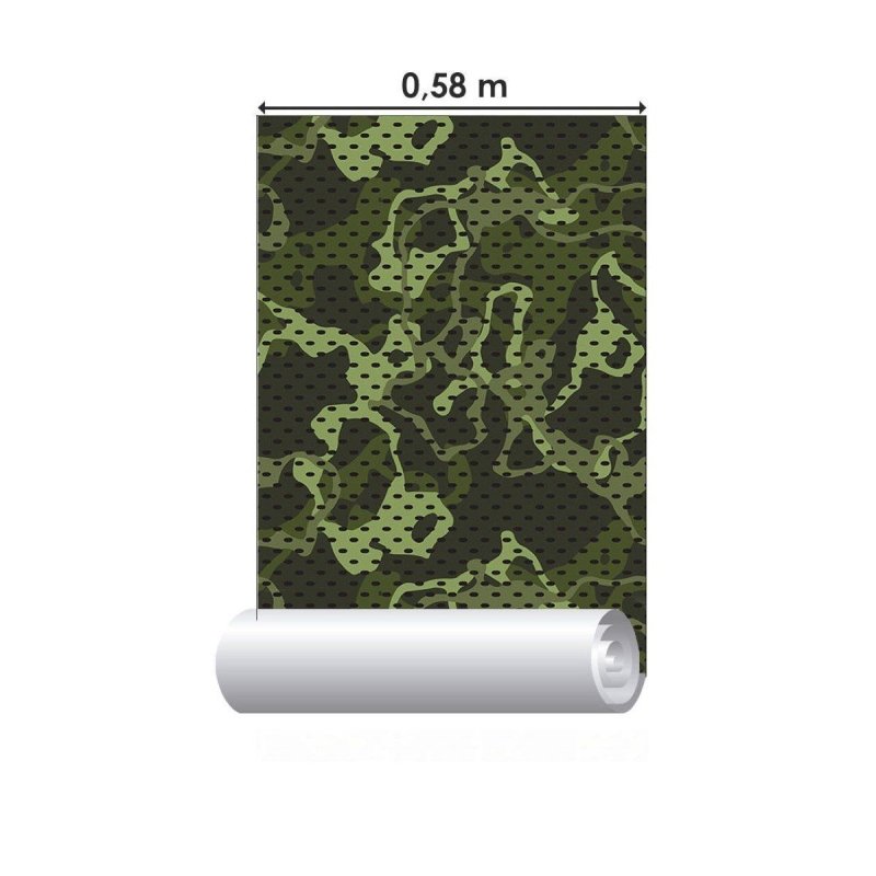 Papel de Parede Adesivo Camuflado Militar Jovem N016073 - Papel na Parede