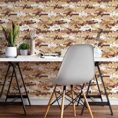 Papel de Parede Adesivo Camuflado N8836D - Papel na Parede